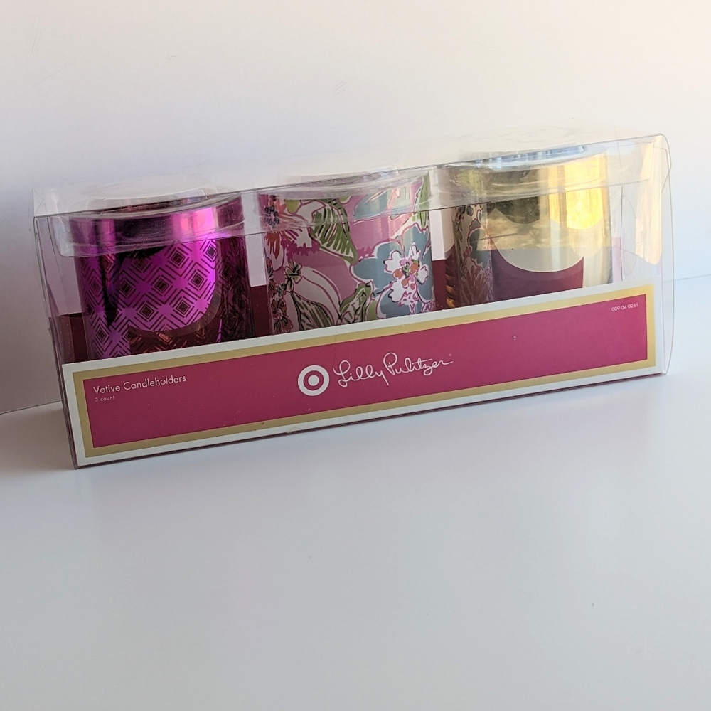 Lilly Pulitzer Target 3 pack candle holder NIB